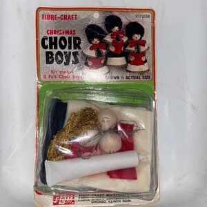 Vintage 1978 Christmas 3 felt Choir Boys DIY kit